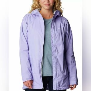 Women's Medium Columbia Light Switchback Hooded Lined Rain Jacket Windbreaker